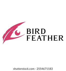 bird feather flat minimalist logo design