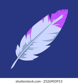 Icono de juego de plumas de pájaro. Ilustración vectorial de un artículo de escritura colorido. Pluma.