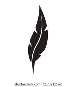 Bird feather glyph vector icon