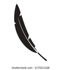 Bird feather glyph vector icon
