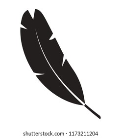 Bird feather glyph vector icon