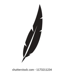Bird feather glyph vector icon