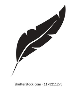 Bird feather glyph vector icon