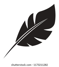 Bird feather glyph vector icon