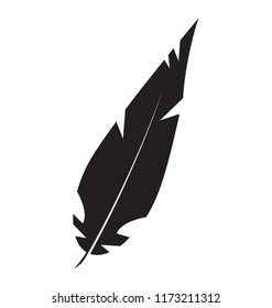 Bird feather glyph vector icon