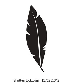 Bird feather glyph vector icon