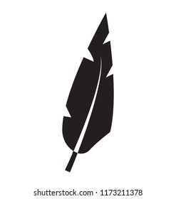 Bird feather glyph vector icon