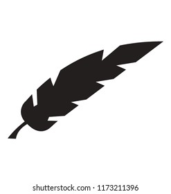 Bird feather glyph vector icon