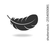 Bird feather graphic icon. Feather sign isolated on white background. Vector illustration