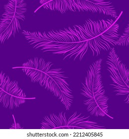 Bird Feather Hand Drawn Seamless Pattern Background Illustration