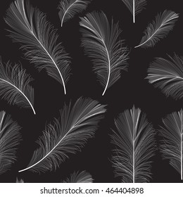Bird Feather Hand Drawn Seamless Pattern Background Vector Illustration. EPS10