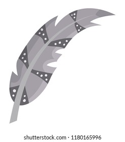 
Bird feather having strips inside 
