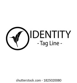 bird feather hen logo design symbol