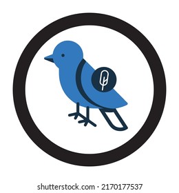 Icono de pájaro o pluma de pájaro