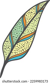 Vogelfedersymbol. Farbiger gemusterter exotischer Flügel