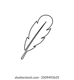 bird feather icon. line vector isolated on white background. trendy and modern design