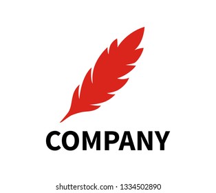 bird feather icon logo design illustration of wing for write and drawing with ink target
