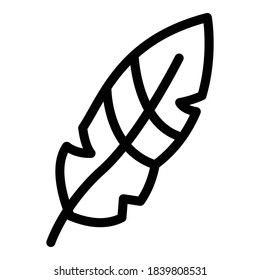 Icono de pluma de pájaro. Icono del vector de la pluma de pájaro de contorno para el diseño web aislado en fondo blanco