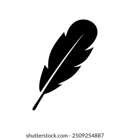 ícone de pena de pássaro. vetor isolado no fundo branco, design simples e moderno.