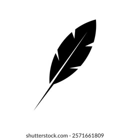 bird feather icon. vector isolated on white background, simple and modern design.