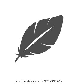 Bird feather icon or writing concept