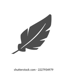 Bird feather icon or writing concept