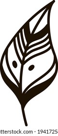 Bird feather, illustration, vector on a white background