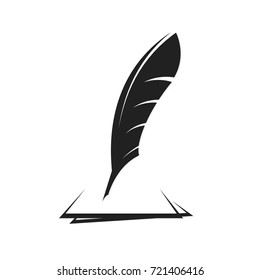 Bird feather for letter vector illustration