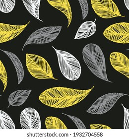 Bird feather liner style vector seamless pattern. Decorative illustration, good for printing. Bird feather wallpaper vector. Great for label, print, packaging, fabric.