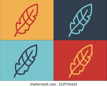Vorlage für das Logo für Vogelfedern, einfaches flaches Symbol für Feder, Vogel, einzeln
