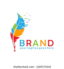 bird feather logo your company