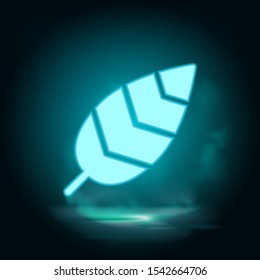 Bird feather neon icon - Vector. Blue neon illustration. Bird feather neon icon - Vector. Infographic concept vector illustration