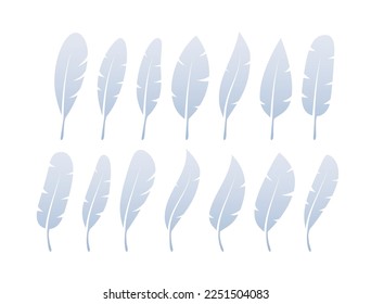 Bird Feather. Quill feather silhouette icon. Vector stock illustration