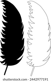 Bird feather shape vector isolated