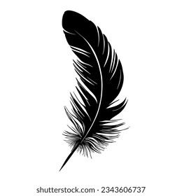 Silhouette de plumas de pájaro. Ilustración del vector