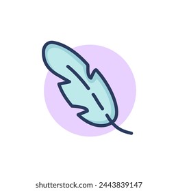 Bird feather thin line icon. Soft, delicacy, care sign. Comfort and sleeping concept. Vector illustration symbol element for web design and apps