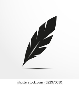 Bird feather for writing. Vector illustration.