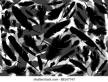 Bird feathers background illustration