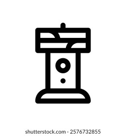 Bird feeder. Editable stroke vector icon.