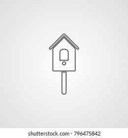 Bird feeder flat vector icon