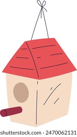 Bird Feeder Hanging Vector Illustration