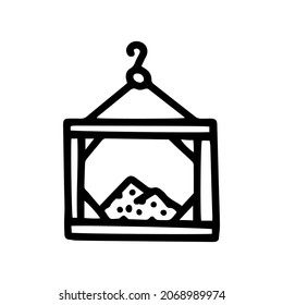 bird feeder line vector doodle simple icon