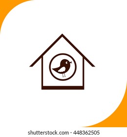 Bird feeders sign. Brown icon on white background