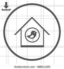 Bird feeders vector icon.