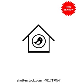 Bird feeders vector icon isolated on white background.