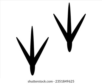 Bird feet silhouette vector art white background