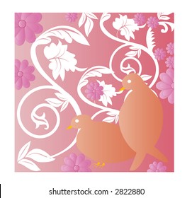 bird with filigree vector