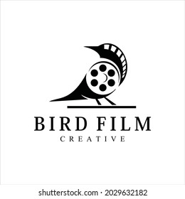 Bird with Film Equipments. Good logo design for Movie Maker