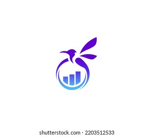 Bird Financial Advisor Logo Vector Template Abstract Monogram Symbol