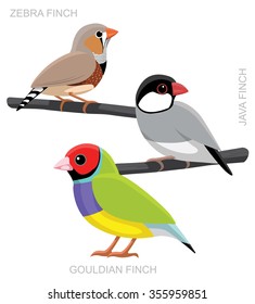 Ilustración del vector de serie de dibujos animados de Aves